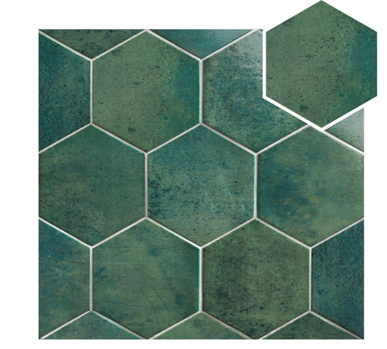 Carrelage hexagonal effet pierre CIERI OLIVA 18x20,5 - 1 m²