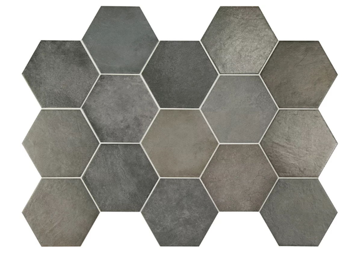 Carrelage hexagonal HOUDAN CARBON 17,5x20 - 0,71 m²