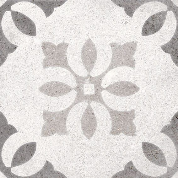 Carrelage motif ancien 20x20 cm Pukao Blanco - 1m²
