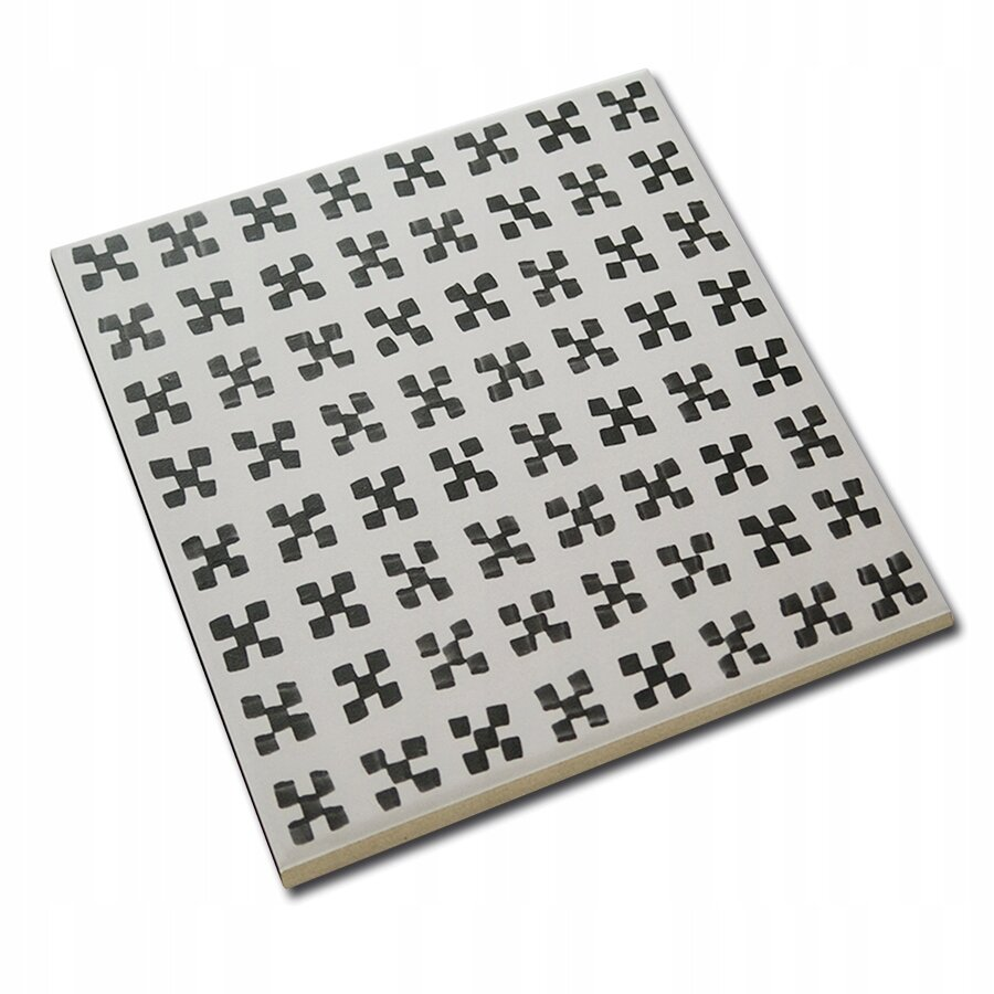 Carrelage imitation ciment décor noir et blanc 20x20 cm VODEVIL PAIX SOMBRA - 1m² - 4