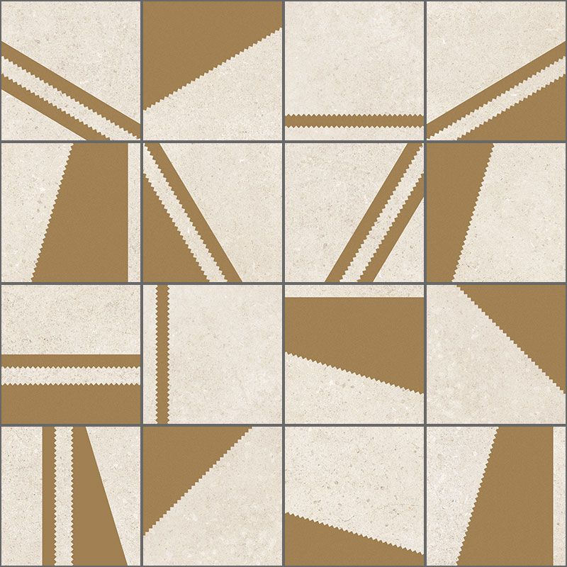 Carrelage motifs géométriques 20x20 cm Kokomo Creme Or - 1m² - 3