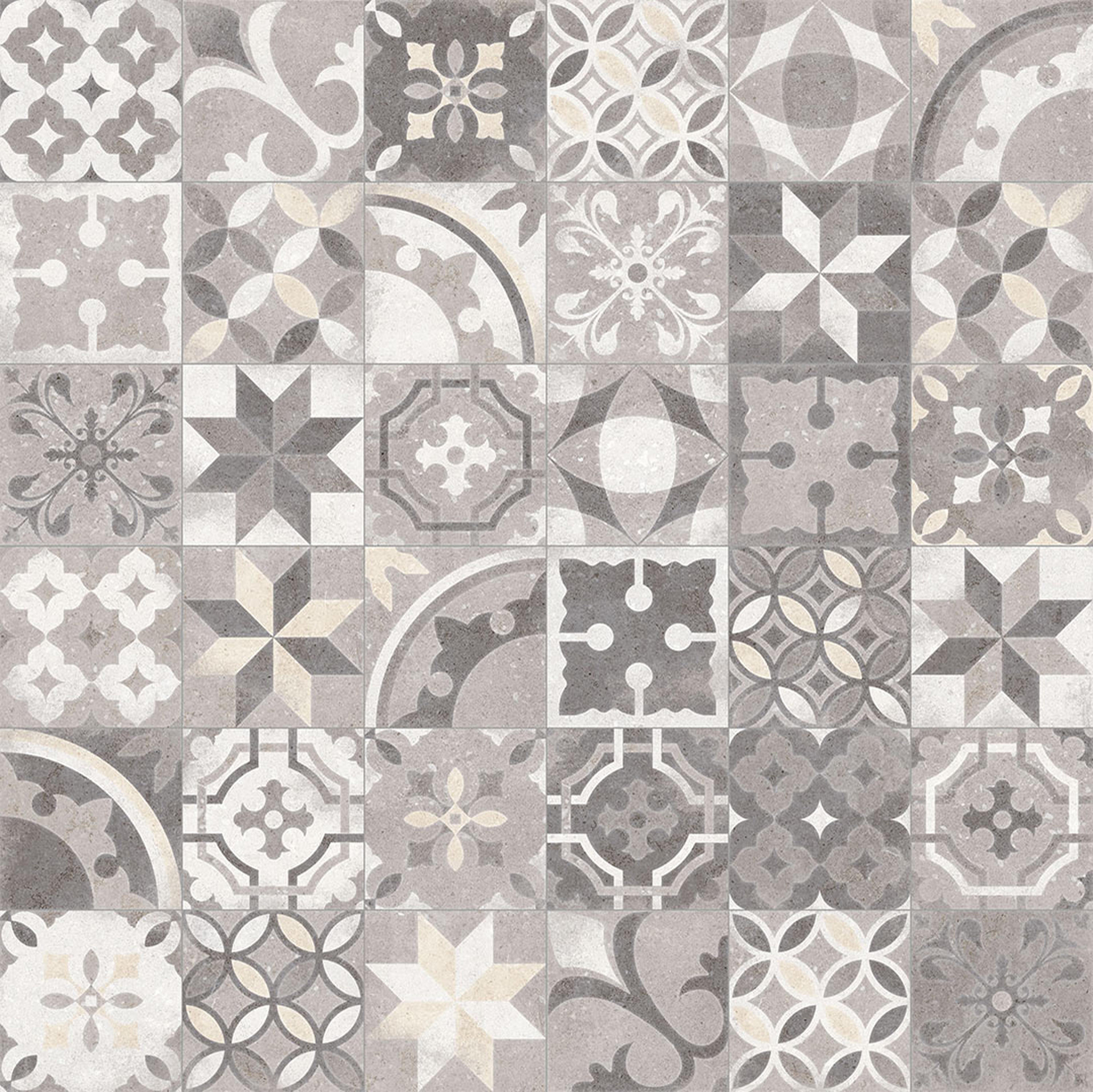 Carrelage en patchwork motif ancien 20x20 cm Berkane Multicolor - 1m²