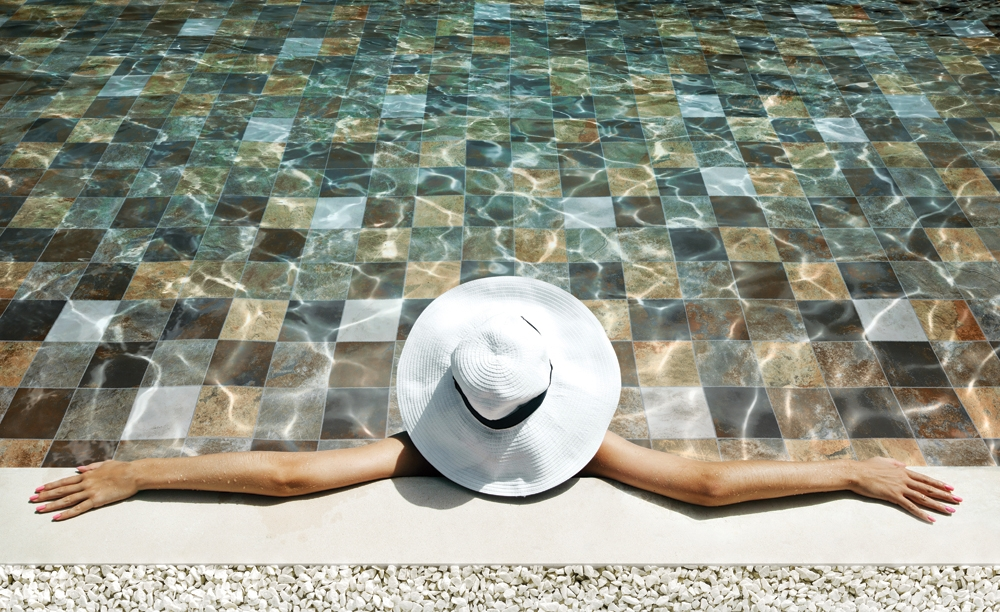 Carrelage piscine effet pierre naturelle PHOENIX CANYON 14.8x14.8 cm - 0.70m² - 1