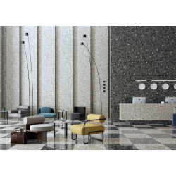 Carrelage imitation ciment et terrazzo NINOV MONA RECTIFIE GRIS 80X80 - 1,28 m² 