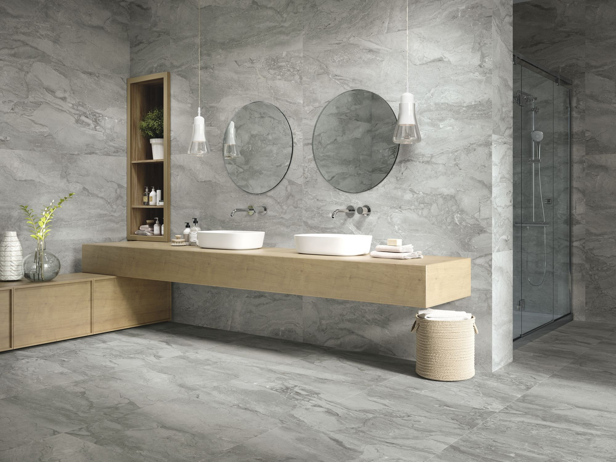 Carrelage imitation marbre PENSA GRIGIO 60X60 - 1,08m² - 1