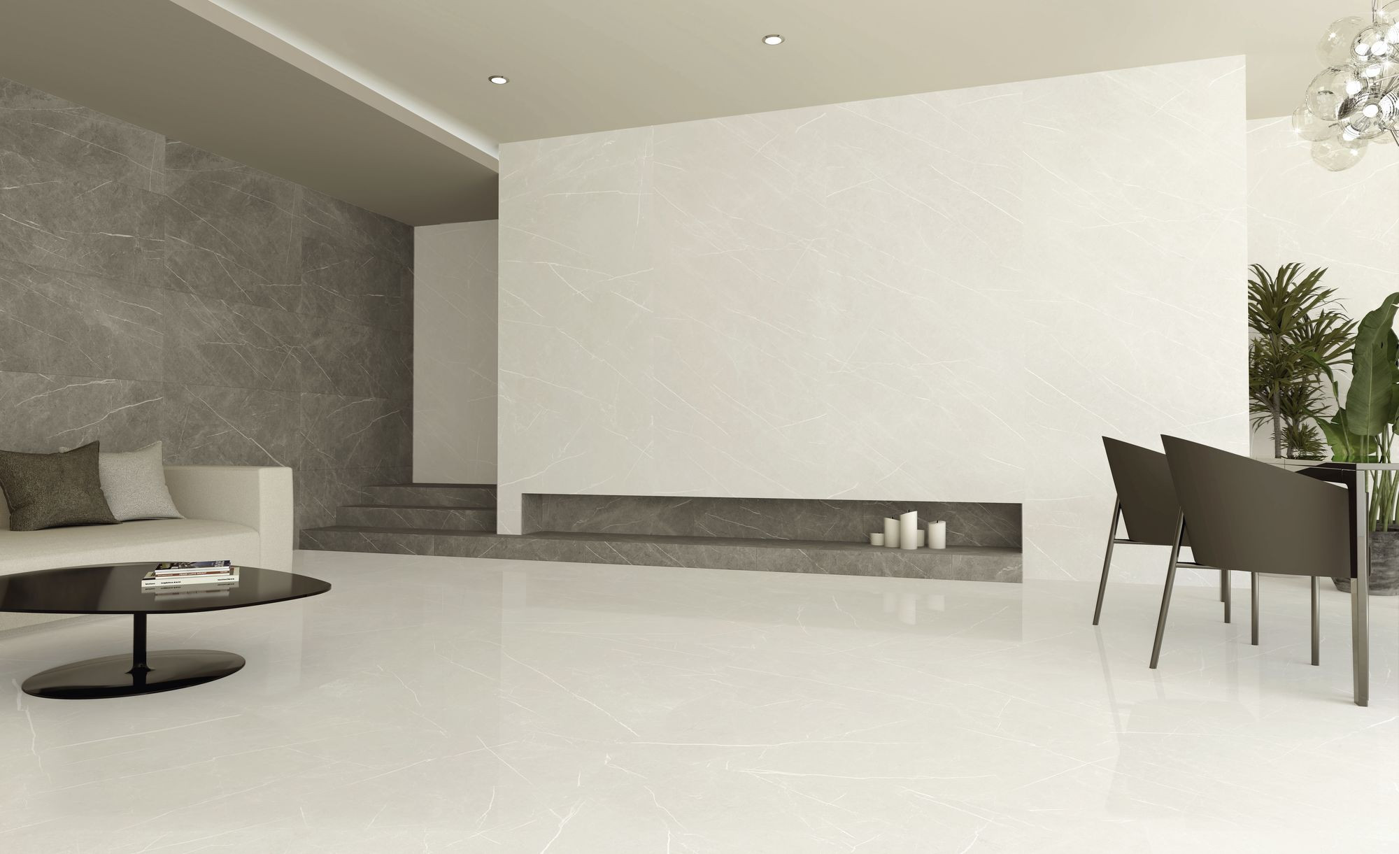 Carrelage imitation marbre ETERNEL CREAM PULIDO 120X120 - 1,44m² - 2