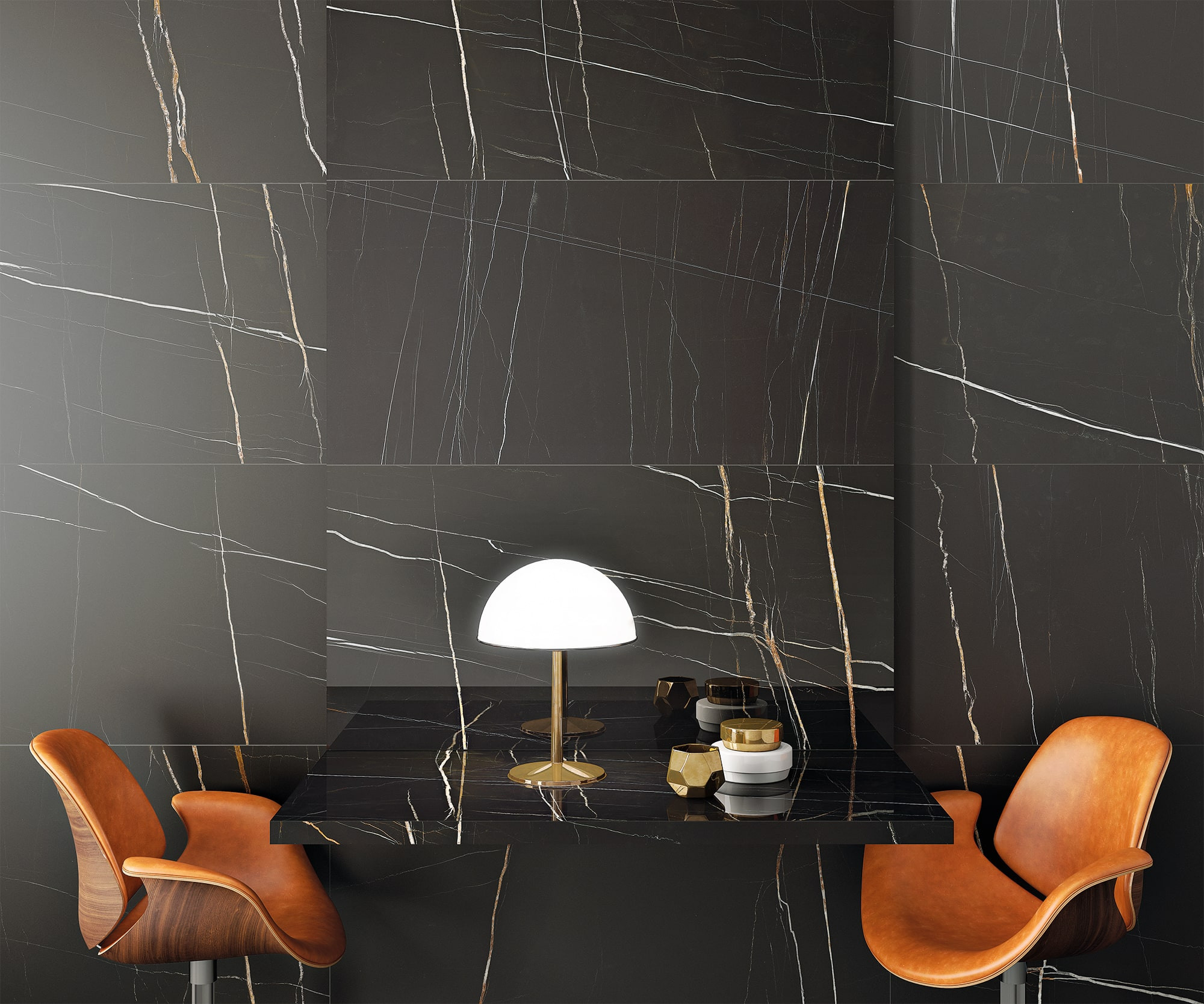 Carrelage rectifié effet marbre noir GIANA 60x120 - 1.44 m² - 2