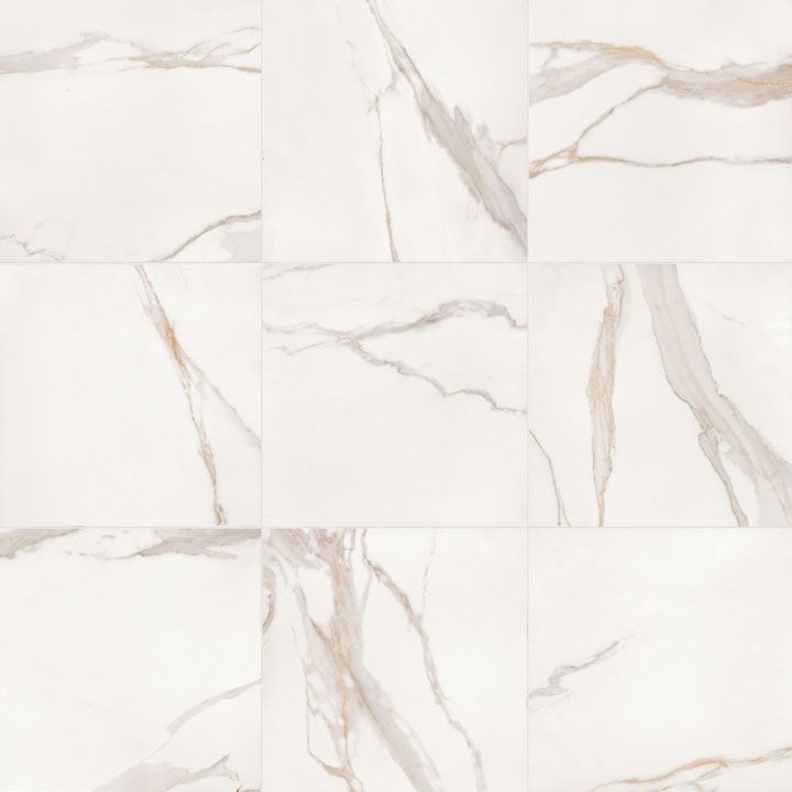Carrelage effet marbre grand format CALACATTA GOLD POLI - 120X120 - 1,44 m²