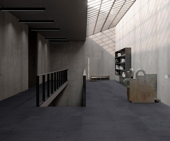 Carrelage effet marbre grand format CASSERO GREY ANTRACITE - 120X120 - 1,44 m² - 1