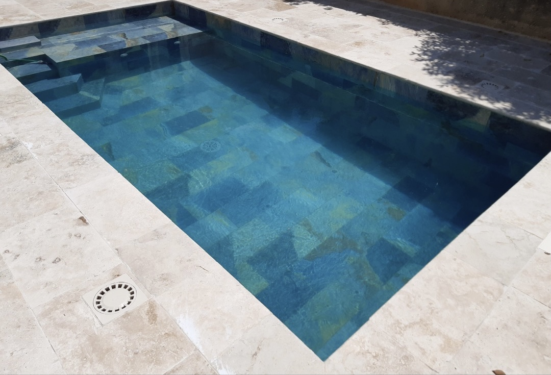 Carrelage piscine effet pierre naturelle FIDJI 15x15 cm R9 - 0.99 m² - 3