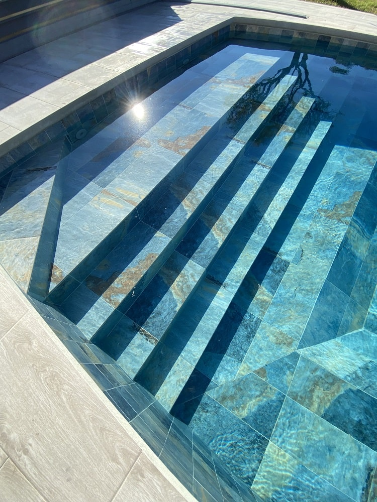 Carrelage piscine effet pierre naturelle FIDJI 15x15 cm R9 - 0.99 m² - 1