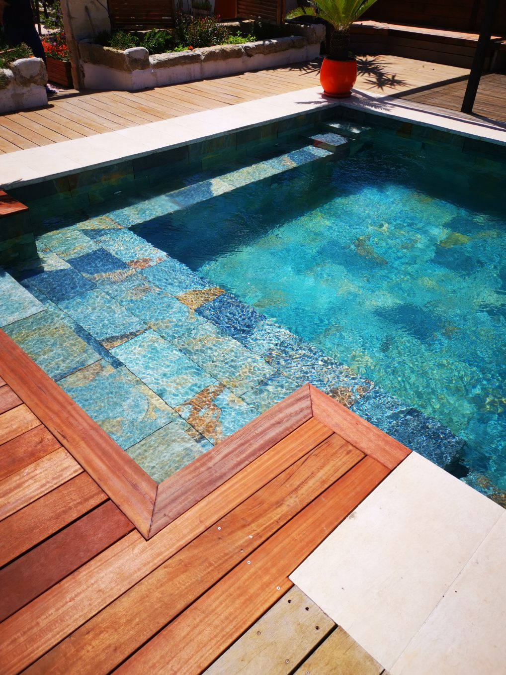 Carrelage piscine effet pierre naturelle FIDJI 15x15 cm R9 - 0.99 m² - 2