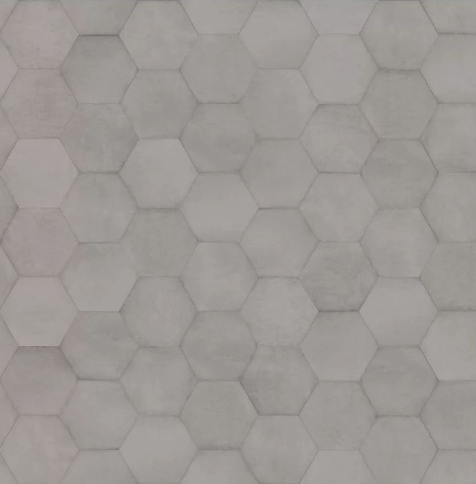Carrelage hexagonal tomette décor 23x26.6cm BAMPTON Gris - 0.50m² - 4
