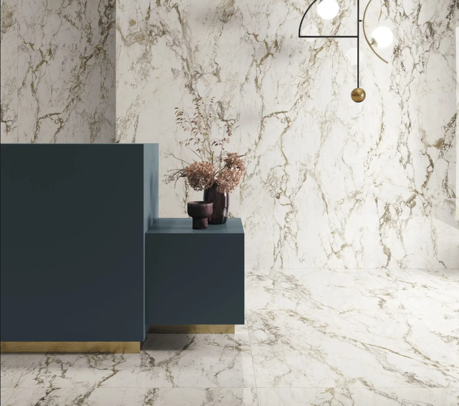 Carrelage effet marbre grand format INTERNO4 BRECCIA TORTONA POLI - 120X120 - 1,44 m² - 1