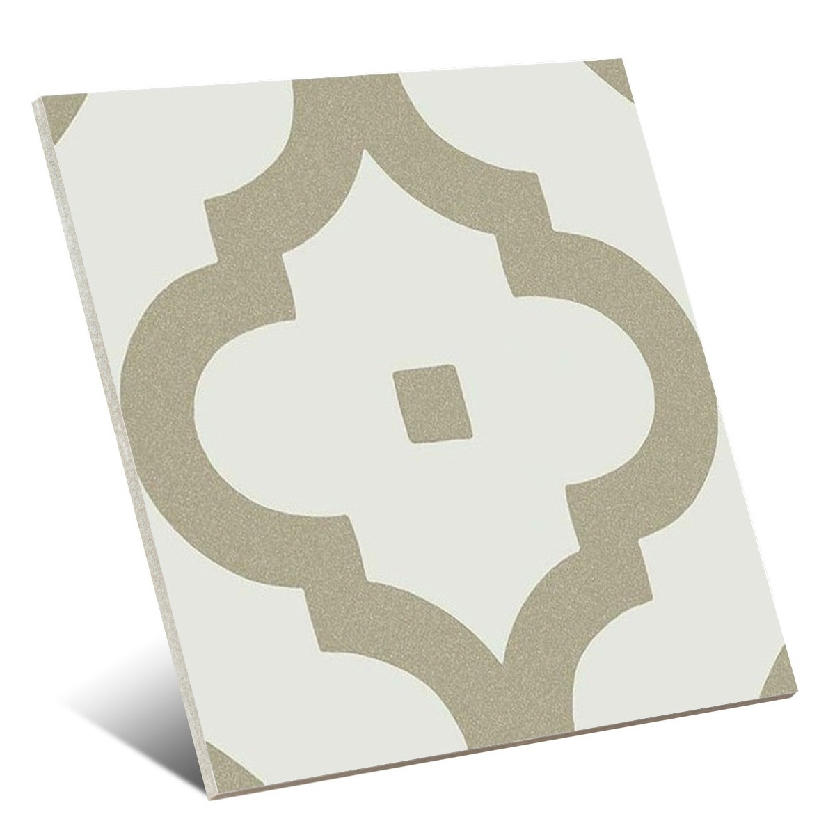 Carreau de ciment beige avec motifs de style arabesque en relief 20x20 cm