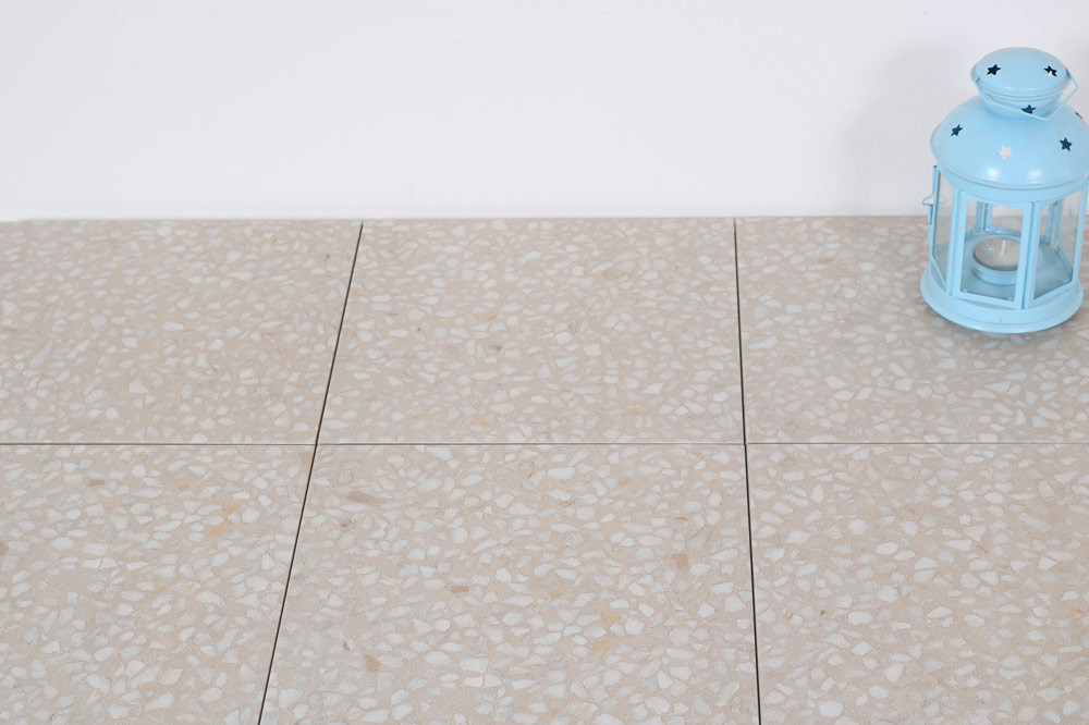Carrelage imitation Terrazzo Granito 30x30 cm Amalfi Crema anti-dérapant R10 - 0.99m² - 3