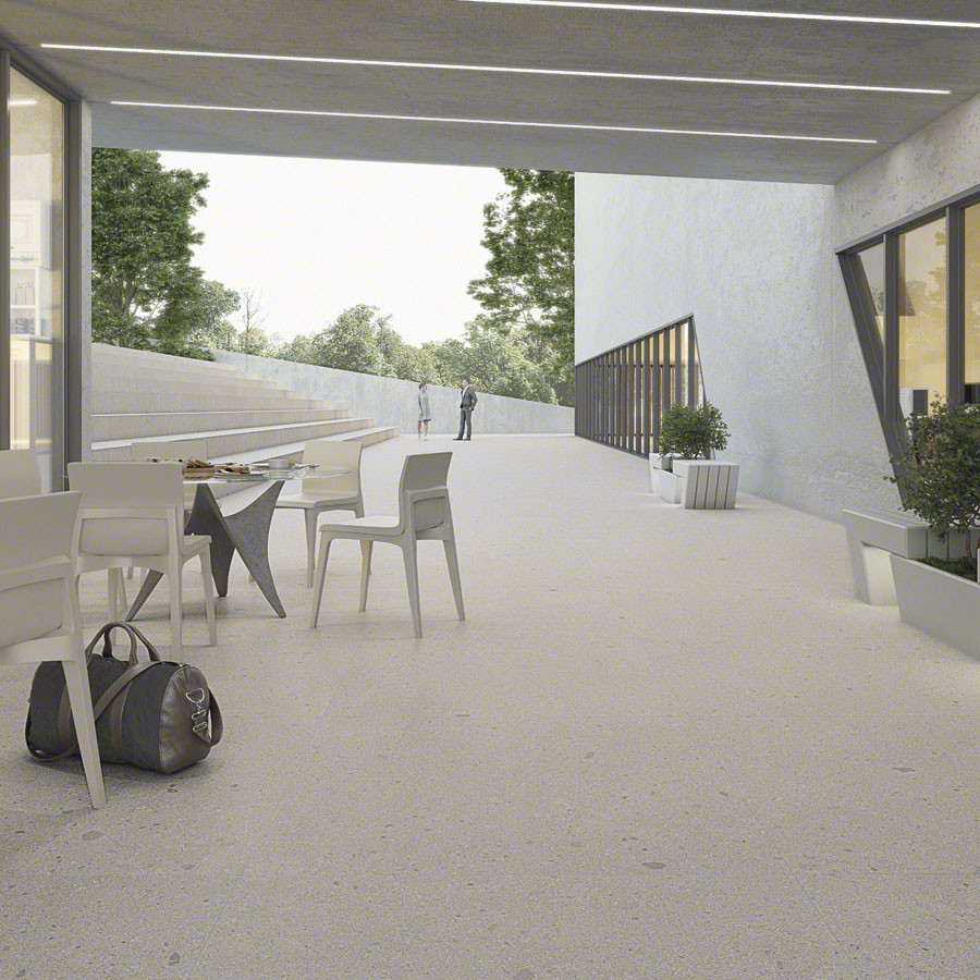 Carrelage grès cérame rectifié imitation terrazzo GALBE CENIZA 59,3X59,3 - 1,40 m² - 1