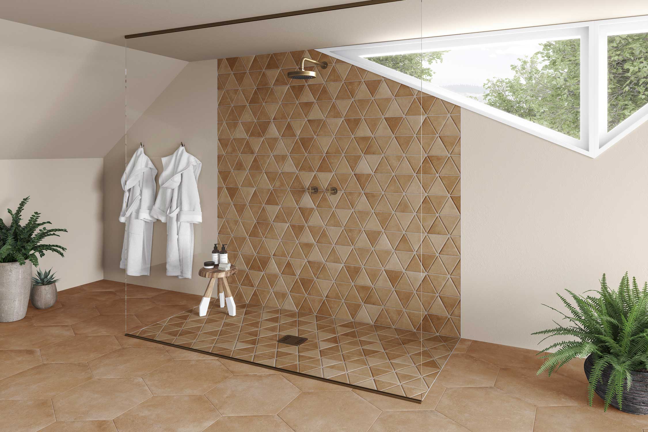 Carrelage hexagonal imitation pierre PUYG TERRA - 56X48,5 - 1,2 m² - 3