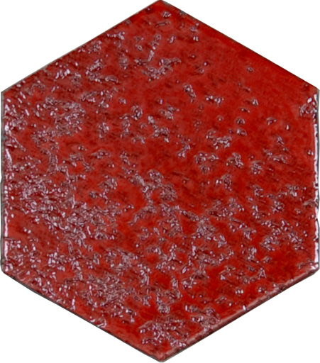 TCRO02 - TERRE CUITE EMAILLEE HEXAGONE ROUGE 11X12,5 CM- 0,32 m²