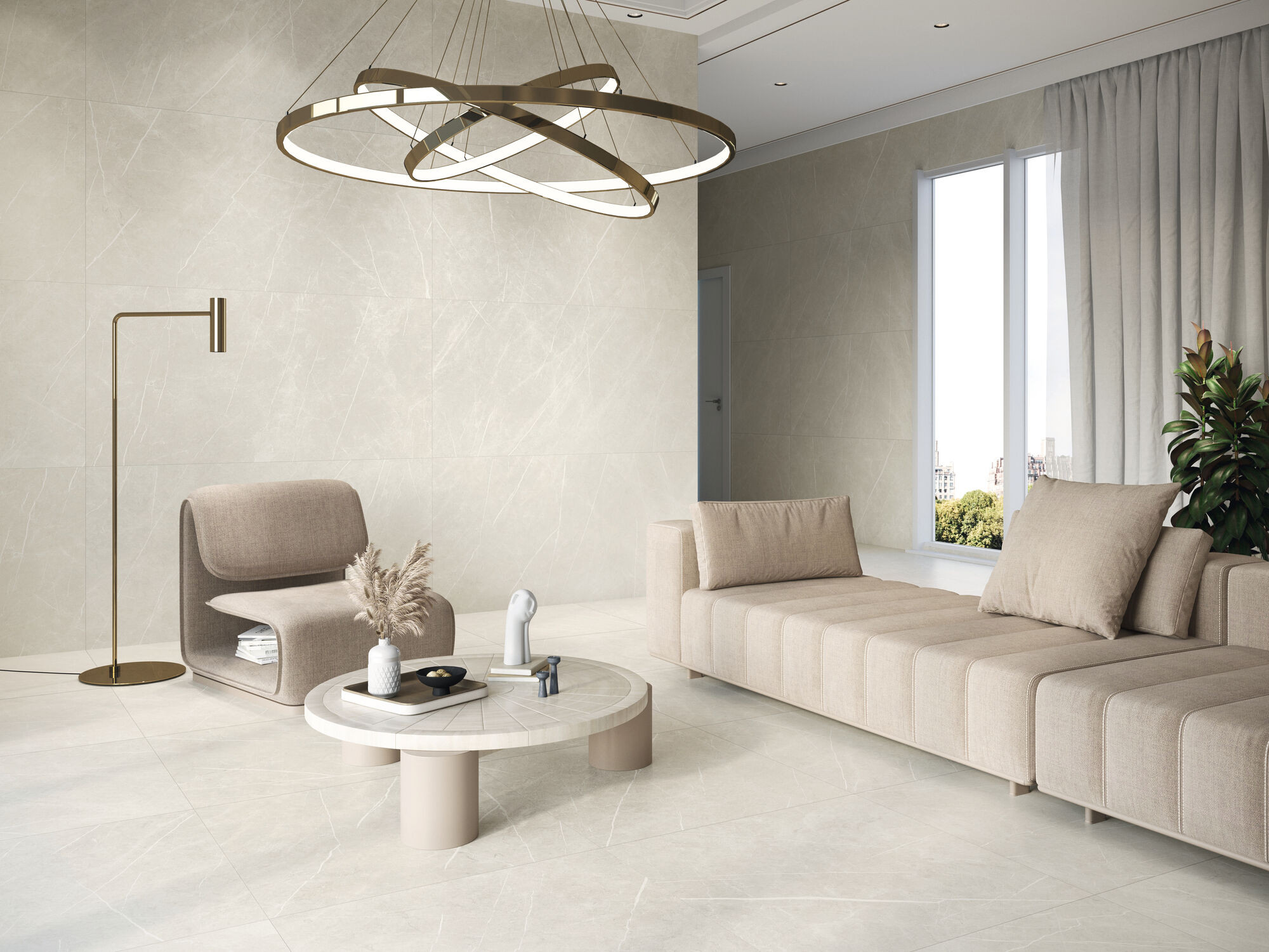 Lot de 6.48 m² - Carrelage imitation marbre ETERNEL CREAM 60X60 - 6.48 m² - 1