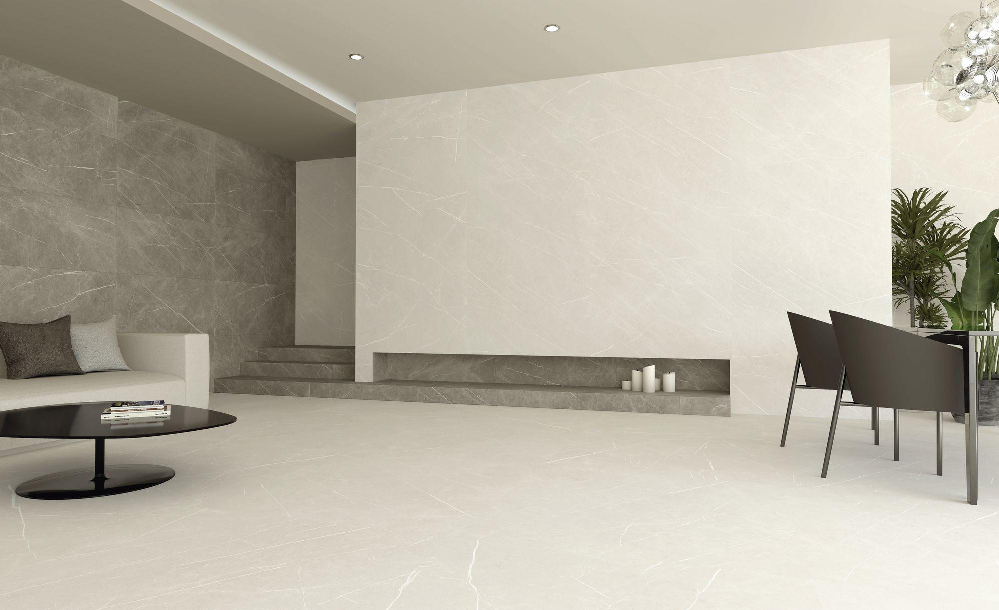 Lot de 4.32 m² - Carrelage imitation marbre ETERNEL CREAM 120X120 - 4.32 m² - 1