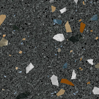 Lot de 23.04 m² - Carreau style terrazzo STRACCIATELLA-R GRAFITO 80 x80 cm - R10