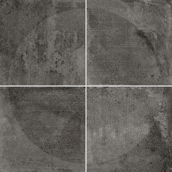 Carrelage imitation ciment décor noir 20x20cm URBAN ARCO DARK 23588 -   - Echantillon - zoom