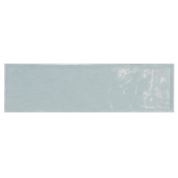 Carrelage uni brillant bleu 6.5x20cm COUNTRY ASH BLUE - 21541 0.  - Echantillon Equipe