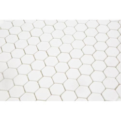 Mosaique Mini tomette hexagonale PURE23 25x13mm blanc mat -    - Echantillon - zoom
