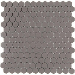 Mosaique Mini tomette hexagonale SADDLE23 25x13mm taupe mat -    - Echantillon Ston