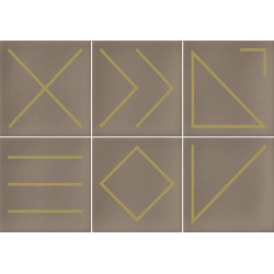 Faïence géométrique beige/doré 23x33.5 NAGANO NUEZ -   - Echantillon - zoom