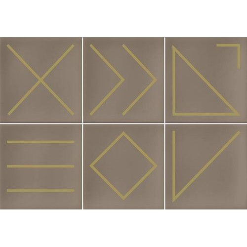 Faïence géométrique beige/doré 23x33.5 NAGANO NUEZ -   - Echantillon Vives Azulejos y Gres