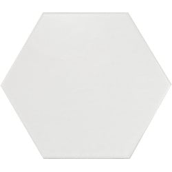 Carrelage hexagonal 17.5x20 Tomette design HEXATILE - BLANC CASSE MAT 20339    - Echantillon - zoom