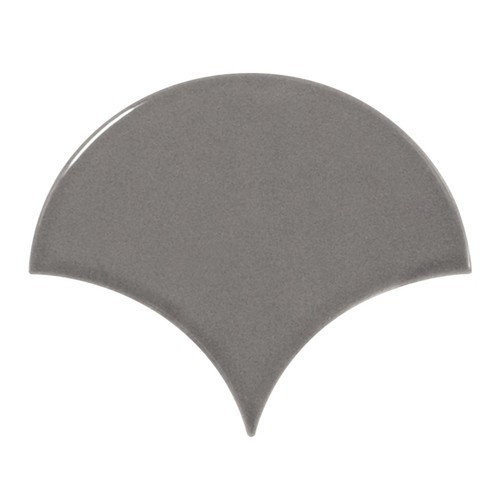 Carreau gris foncé brillant 10.6x12cm SCALE FAN DARK GREY - - Echantillon Equipe