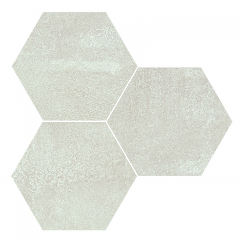 Carrelage hexagonal effet rouille blanc ALCHEMY WHITE NAT 25x30 cm - R10 - 0.935m² Apavisa