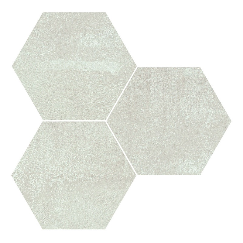 Carrelage hexagonal effet rouille blanc ALCHEMY WHITE NAT 25x30 cm - R10 - 0.935m² - zoom