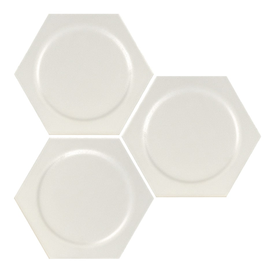 Carrelage hexagonal décors ronds INTUITION WHITE CIRCLE 25x30 cm - 0.935m²