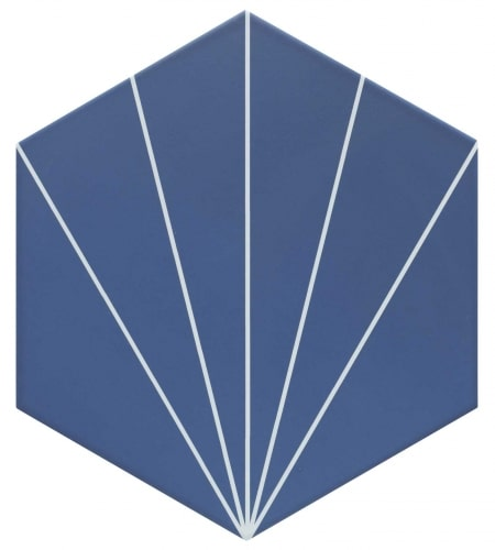 Carreau tomette bleu dandelion 33x28.5 VENUS Indigo - 1m² - zoom