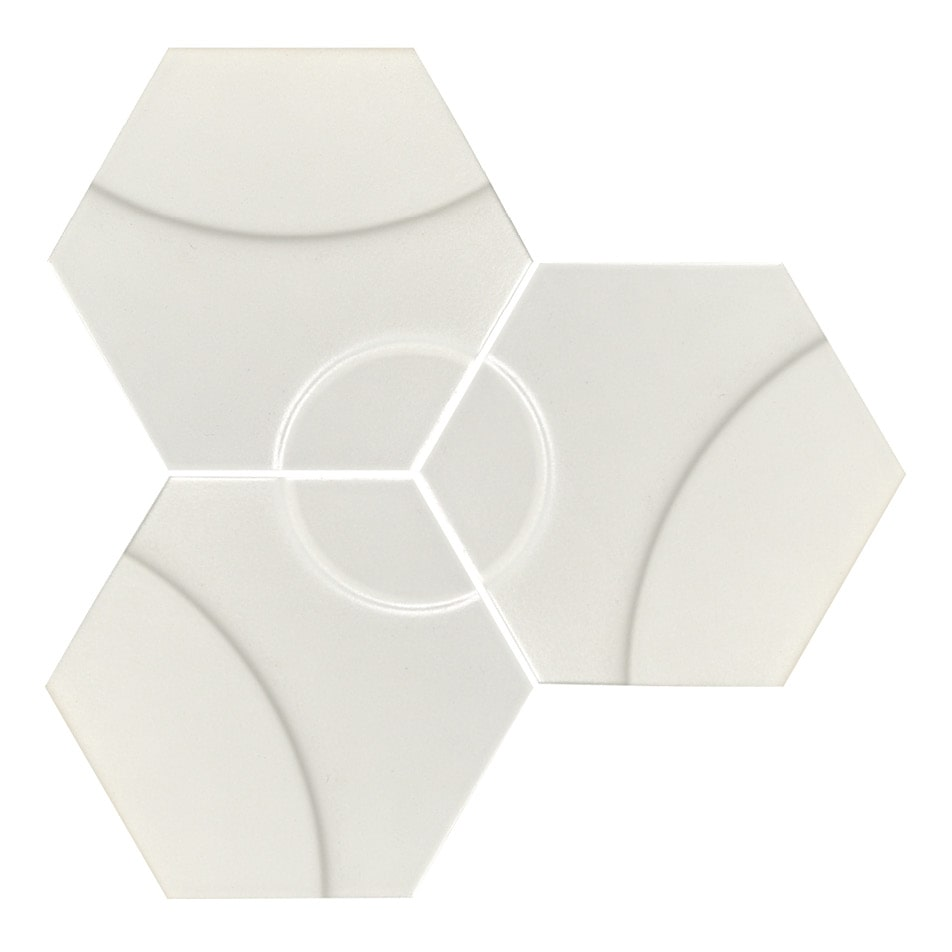Carrelage hexagonal décors ronds INTUITION WHITE WAVES 25x30 cm - 0.935m²