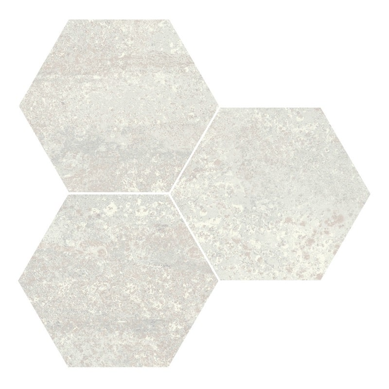 Carrelage hexagonal effet industriel RUST WHITE NAT 25x30 cm - 0.935m²