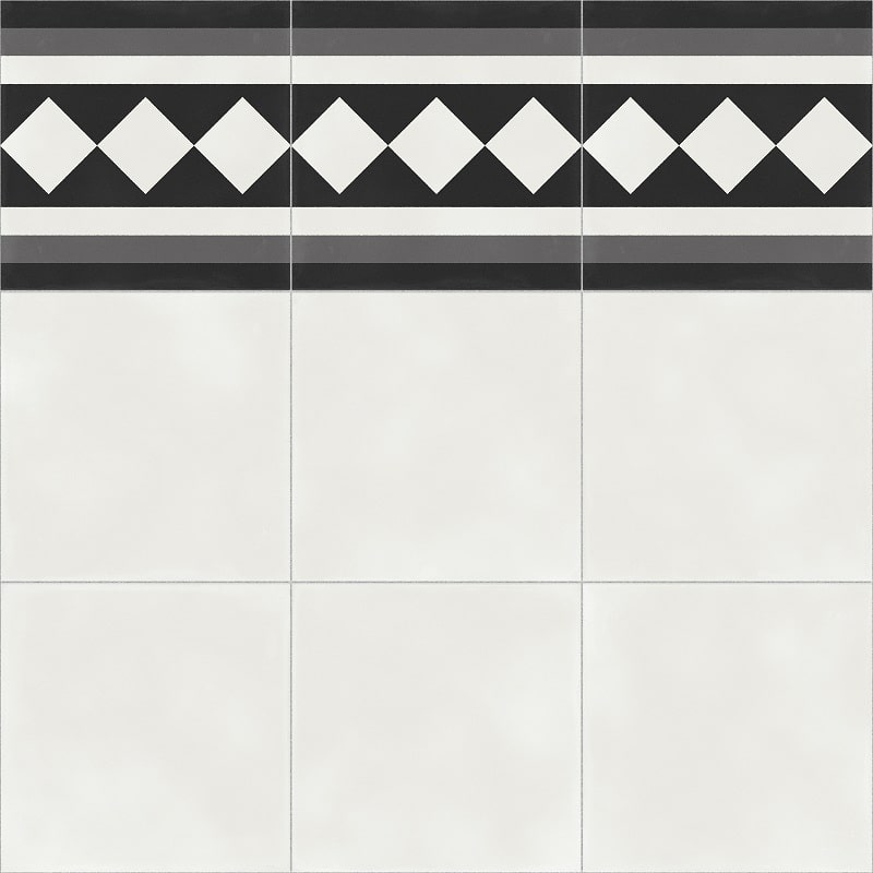 Carrelage quadrillage rectifié - Vienna White Border Natural 59.2x59.2 cm - R10 - 1,402m²