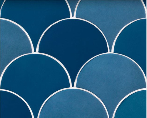 Carreau écaille bleu marine nuancé 12.7x6.2 SQUAMA INDIGO pour sol - 0.35m² - 2