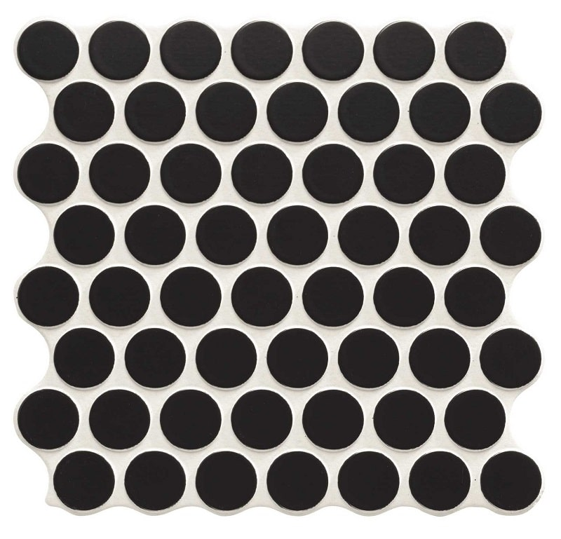 Carrelage imitation mosaïque 30,9x30,9 cm CIRCLE BLACK - 0.86m² - zoom