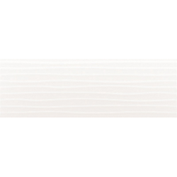 Faïence moderne unie blanche brillante à relief 30x90 cm - WICHITA Rectifié - 1.08m² Baldocer