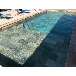 Carrelage piscine effet pierre naturelle SAHARA MIX 30x60 cm R9 - 1.26 m² Savoia