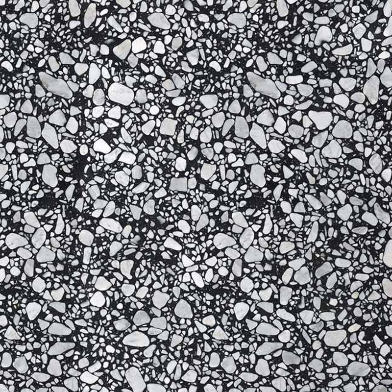Carrelage Terrazzo noir avec éclats blancs et gris taille 60x60 cm
