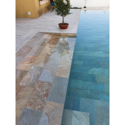 Carrelage piscine effet pierre naturelle SAHARA MIX 30x60 cm R9 - 1.26 m² 