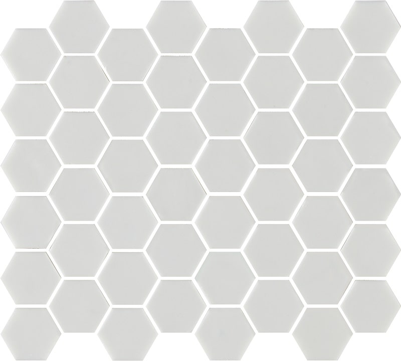 Mosaïque mini tomette hexagonale blanc 30x30 cm SIXTIES WHITE mate - 1m² - zoom