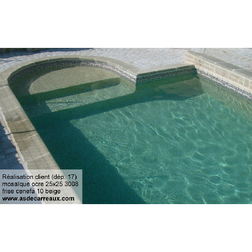 Mosaique piscine antidérapante - Nieve beige ocre orangé 3108 31.6x31.6 cm - 1 m² - 2