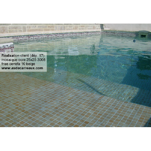 Mosaique piscine antidérapante - Nieve beige ocre orangé 3108 31.6x31.6 cm - 1 m² - 3